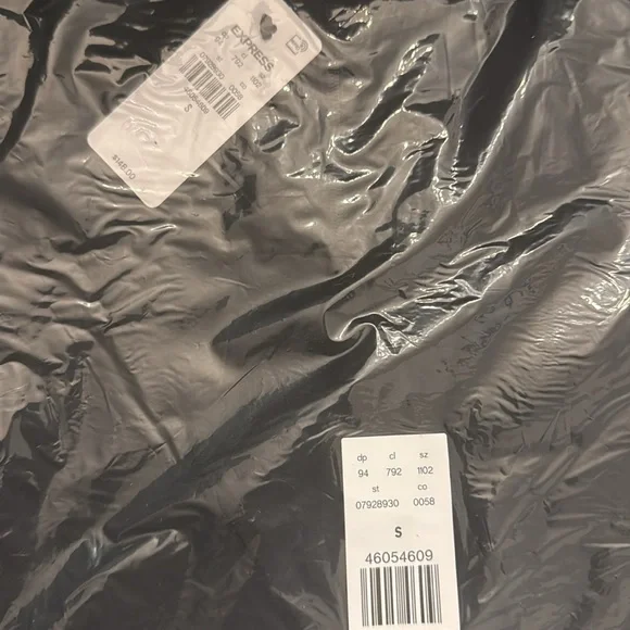 Express Double Breasted Padded Shoulder Tuxedo Maxi Blazer Dress Black Small NWT - Picture 15 of 15